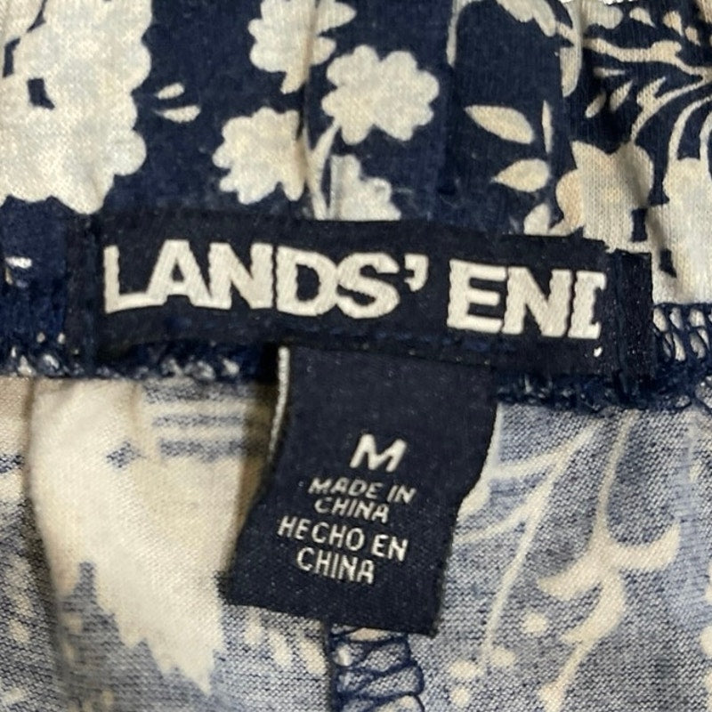 Land's End Floral Print Pajama Pants SZ M Loungewear Sleepwear Casual