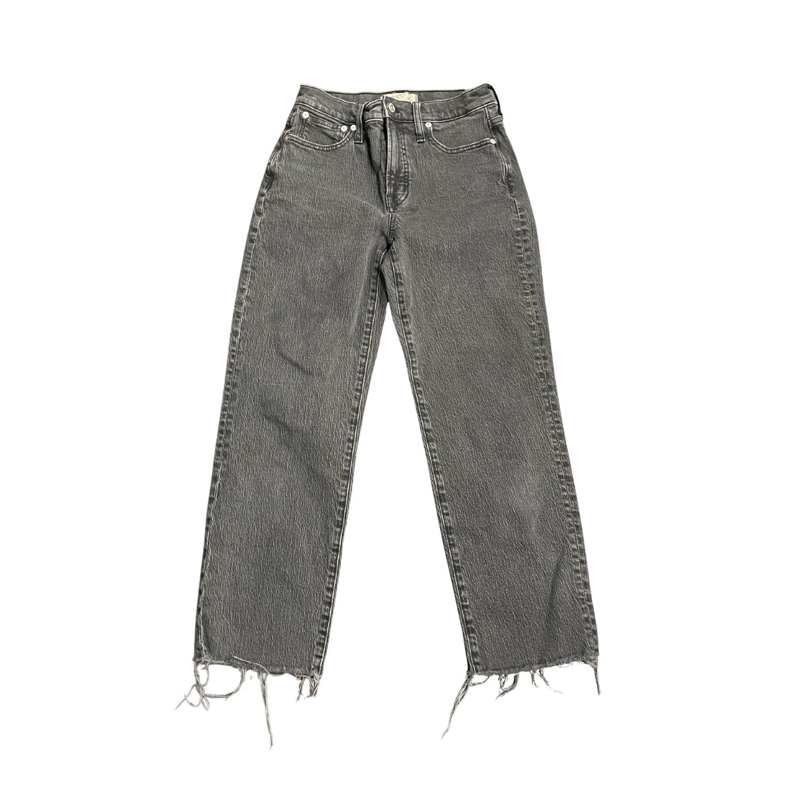 Madewell the Perfect Vintage Straight Leg Jeans Pants Raw Hem SZ 25P Streetwear