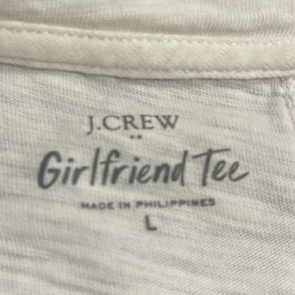 J. Crew Girlfriend Long Sleeve Tee Lot of Three White Green Black SZ L Casual