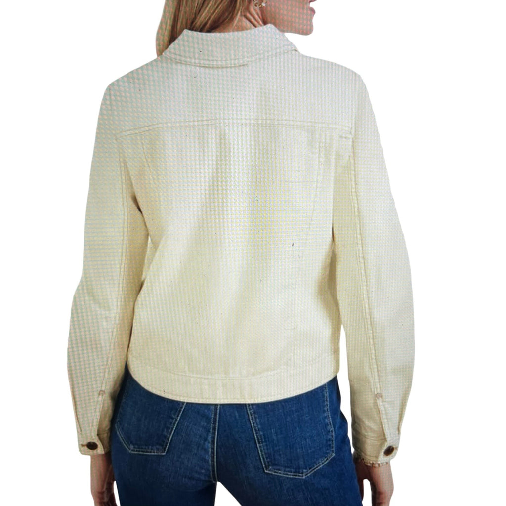 Talbots Studio Chore Button Jacket Ivory Size XL NWT 100% Cotton Casual Chic