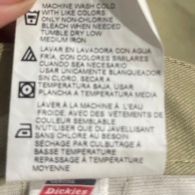 Genuine Dickies Khaki Pleated Chino Straight Leg Pants SZ 32X30 Workwear Casual