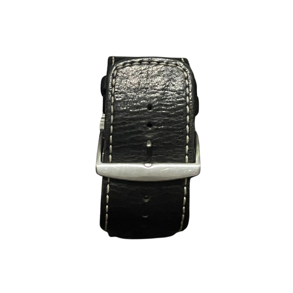 Guess Men's Wrist Watch Wide Leather Band Model G66553G Barrel Shape Y2K