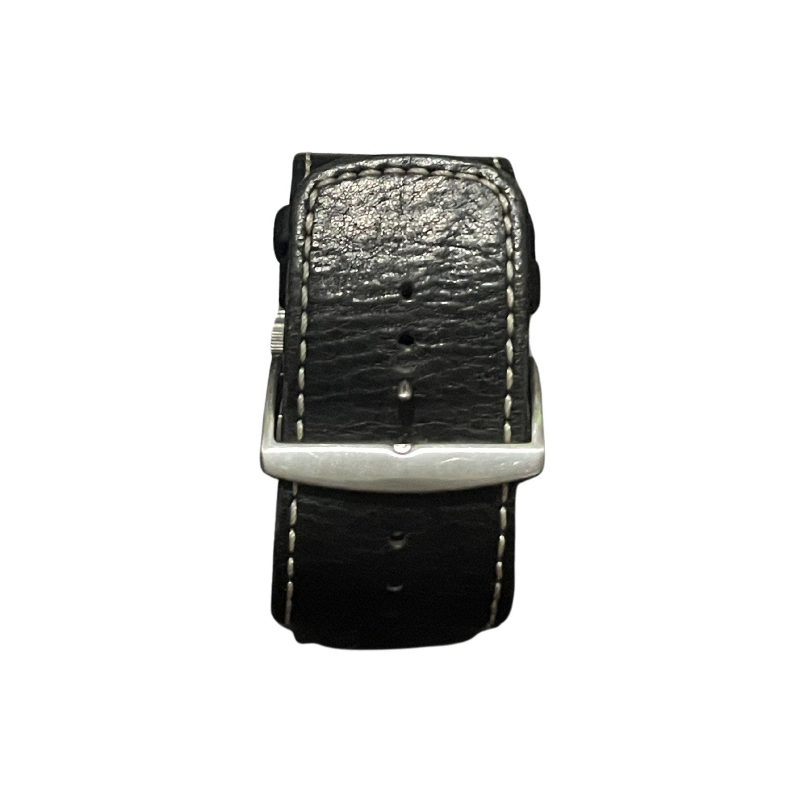 Guess Men's Wrist Watch Wide Leather Band Model G66553G Barrel Shape Y2K