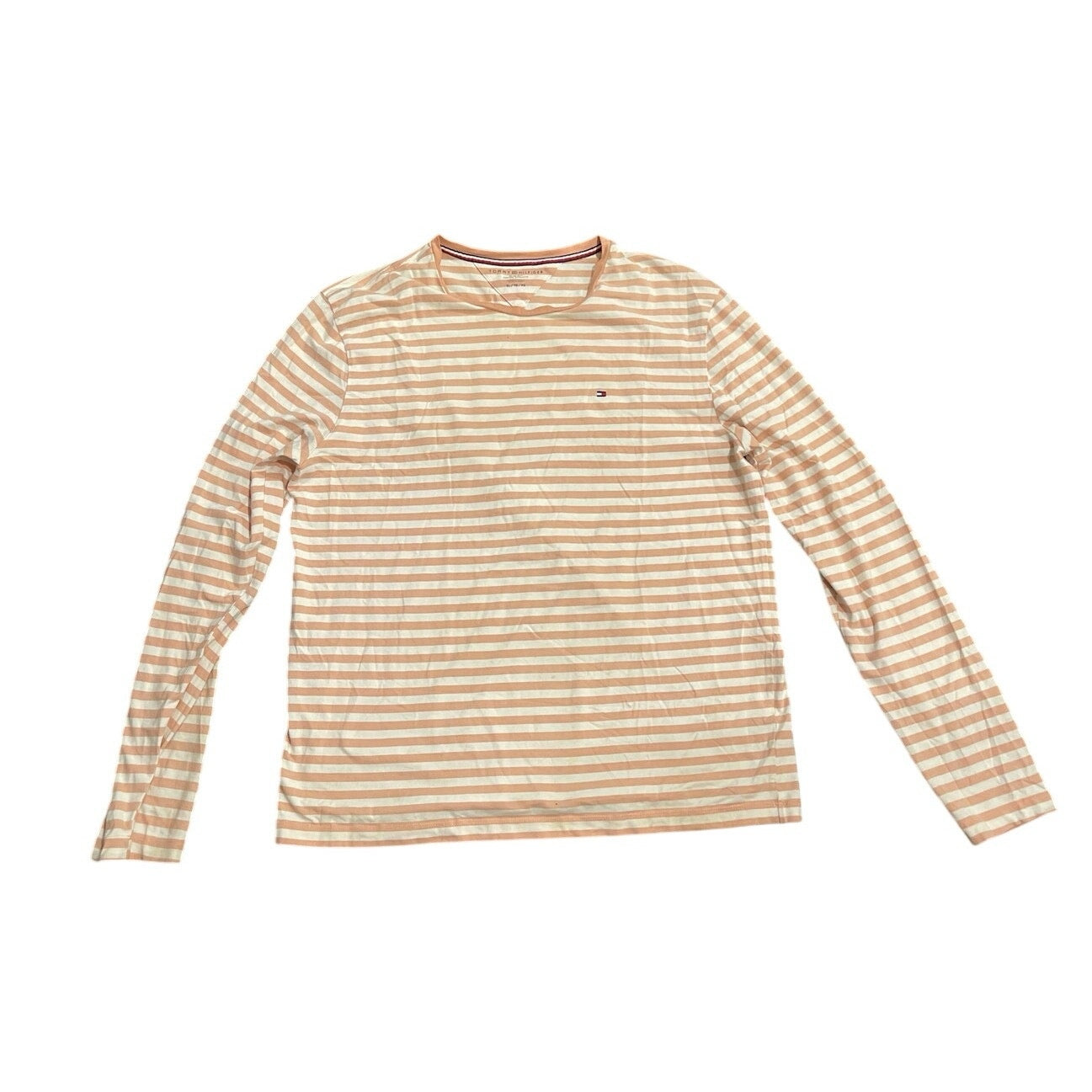 Tommy Hilfiger Men's Slim Fit Striped Long Sleeve Crewneck Shirt SZ XL Casual