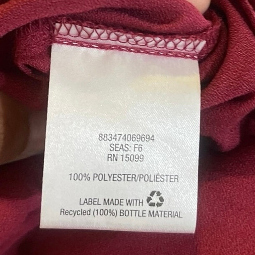 Simply Emma Burgundy Long Sleeve Flowy Blouse Plus SZ 1X Lagenlook Peasant