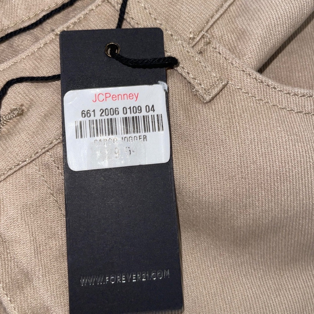 Forever 21 Cargo Tan Wide-Leg Fit Pants Cargo Pockets Size XL Y2K NWT