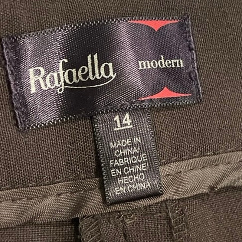 Rafaella Brown Women Trousers Pants Plus Size 14 Career Office Professional Chic