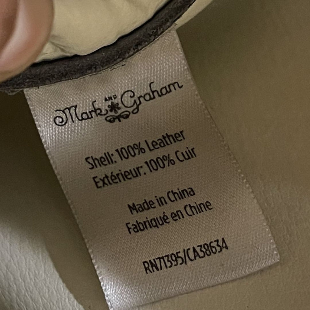 Mark and Graham Suede Gray Leather Large Tote Handbag Classy Chic