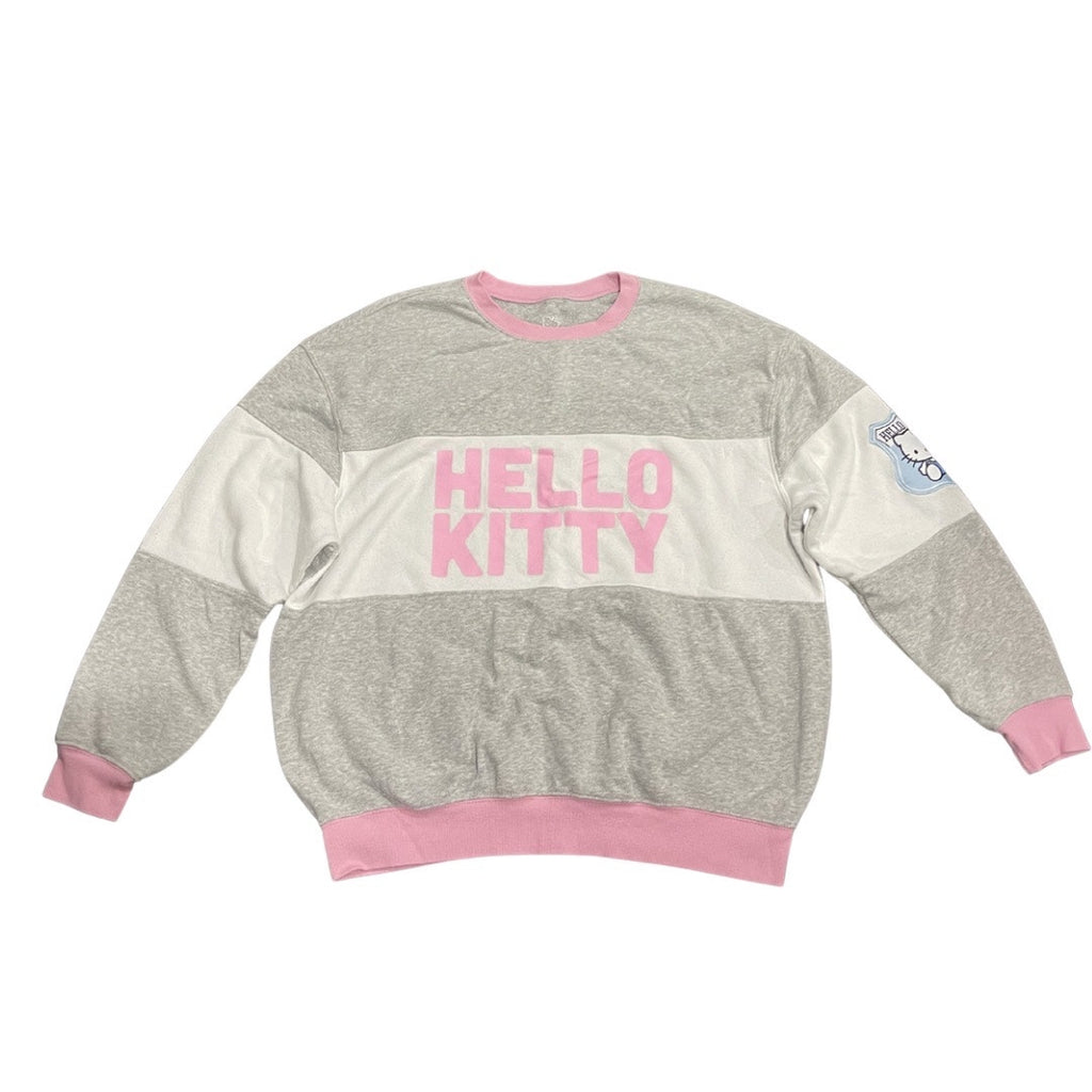 Sanrio Hello Kitty Oversized Crewneck Pullover Fleece GraphicSweater Size XL