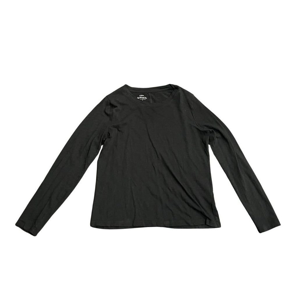 J. Crew Girlfriend Long Sleeve Tee Lot of Three White Green Black SZ L Casual