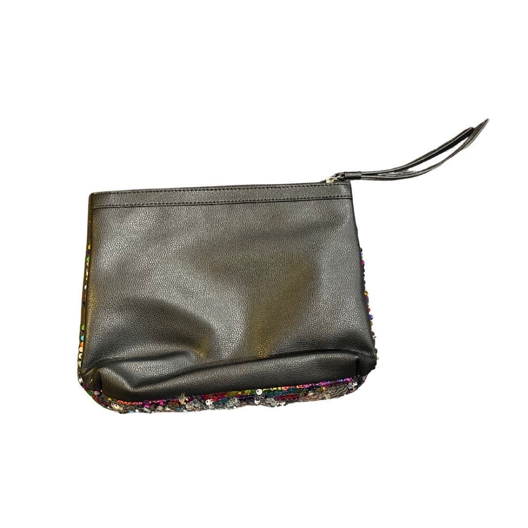 Victoria Secret Multicolored Rainbow Sequin Cosmetic Bag Makeup Pouch 80s NY's