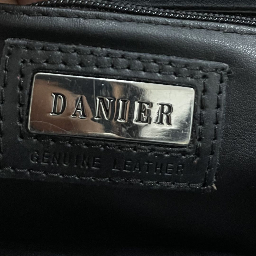 Danier Black Genuine Leather Shoulder Handbag Bowling Bag Fashionable Chic