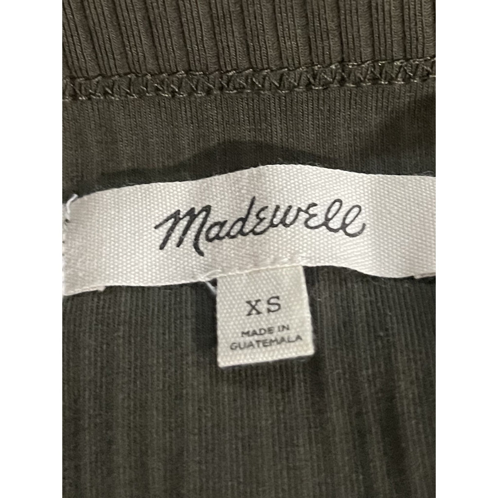 Madewell Tailored Crop Ribbed Square Neckline Tank Top SZ XS Flirty Girly Summer