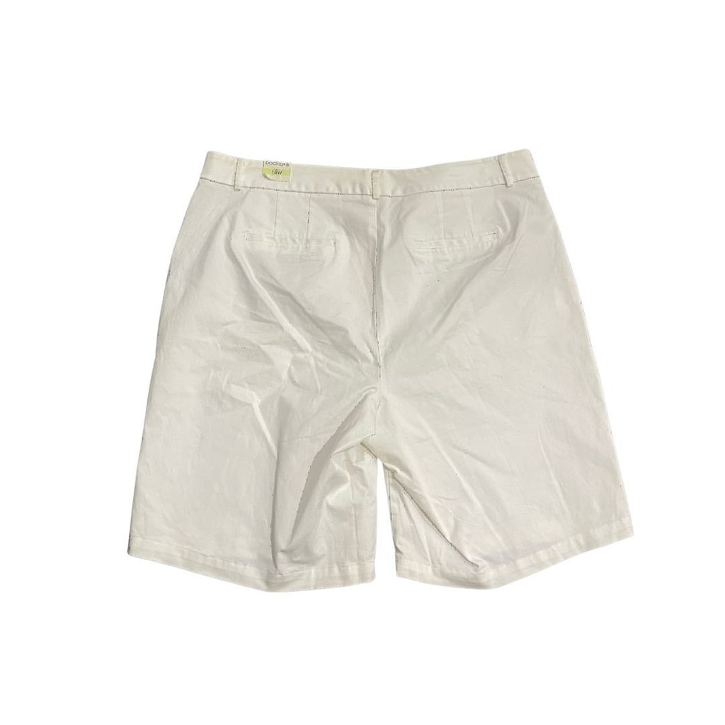 Dockers Womens Chino Flat Front Shorts Plus Size 18 Casual Comfort NWT