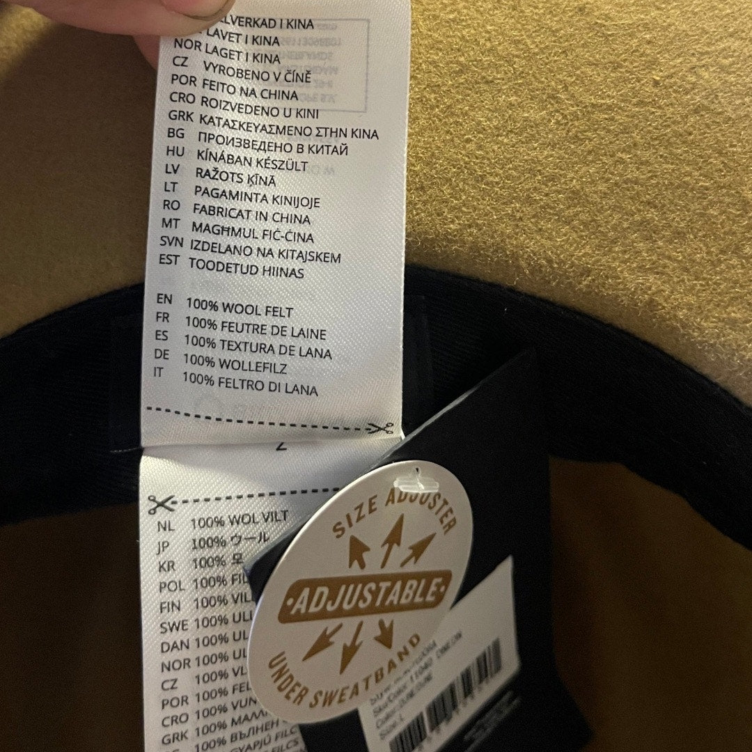 Brixton Reno Fedora Hat Adjustable Unisex Dune Large 100% Australian Wool Felt