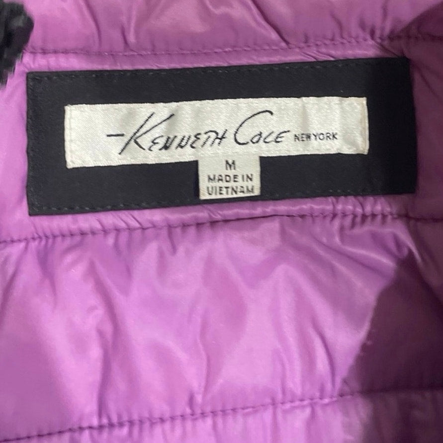 Kenneth Cole New York Hooded Utility Pockets Purple Lined Jacket Removable Hood