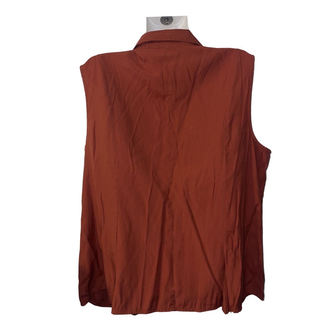 CATO women Burnt Orange Sleeveless Button up Shirt Plus Size 22/24 Casual Chic