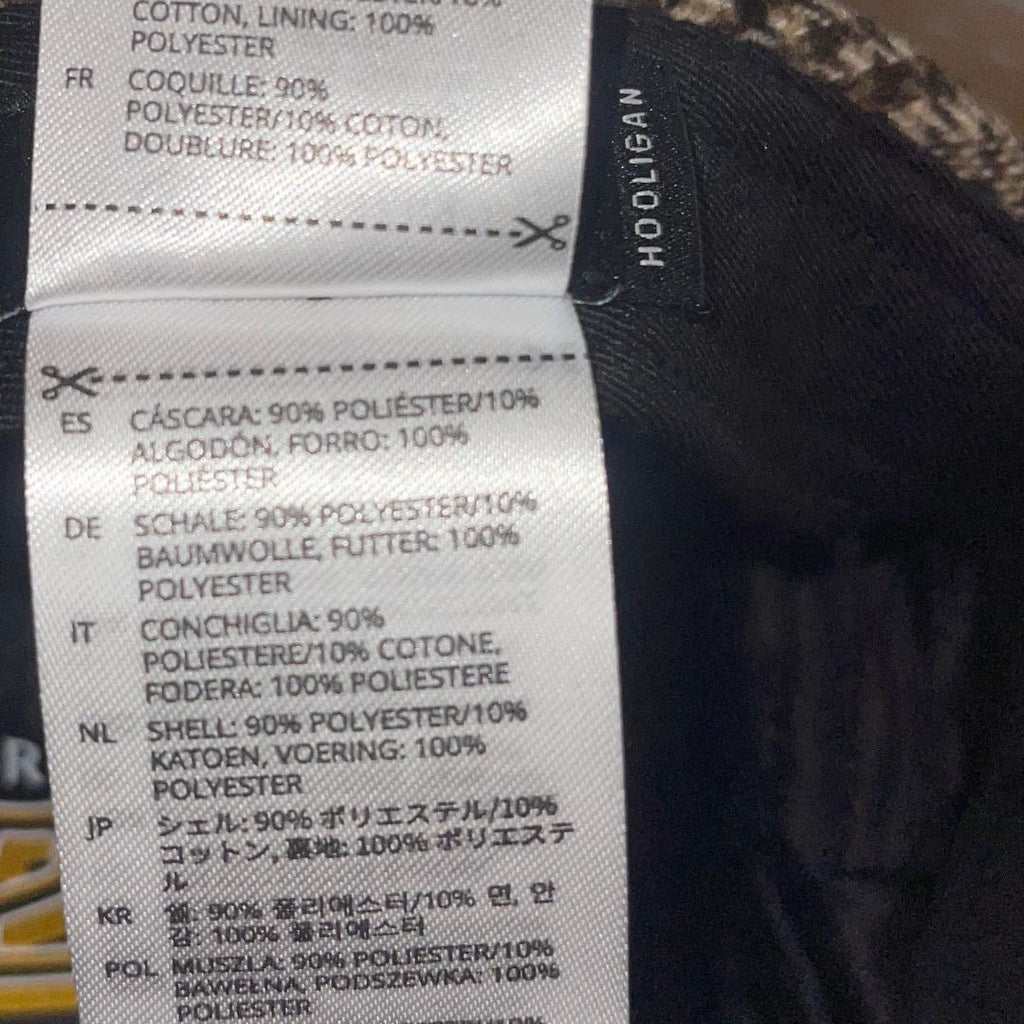 Brixton 20th Anniversary Hooligan Flat Cap Brown Plaid Snap Cap Size Medium NWT