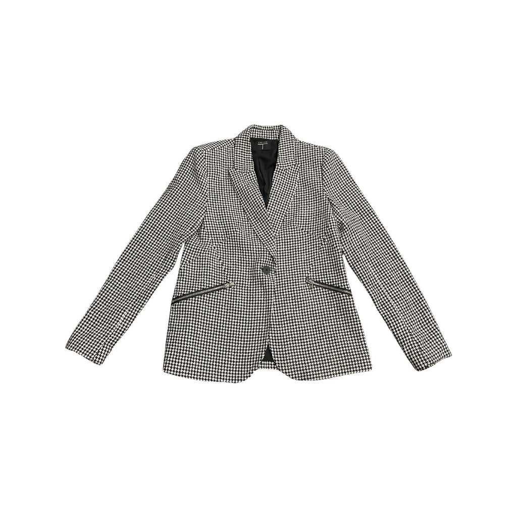 Tahari Houndstooth Single Button Front Blazer Size 6 NWT Career Office Elegant