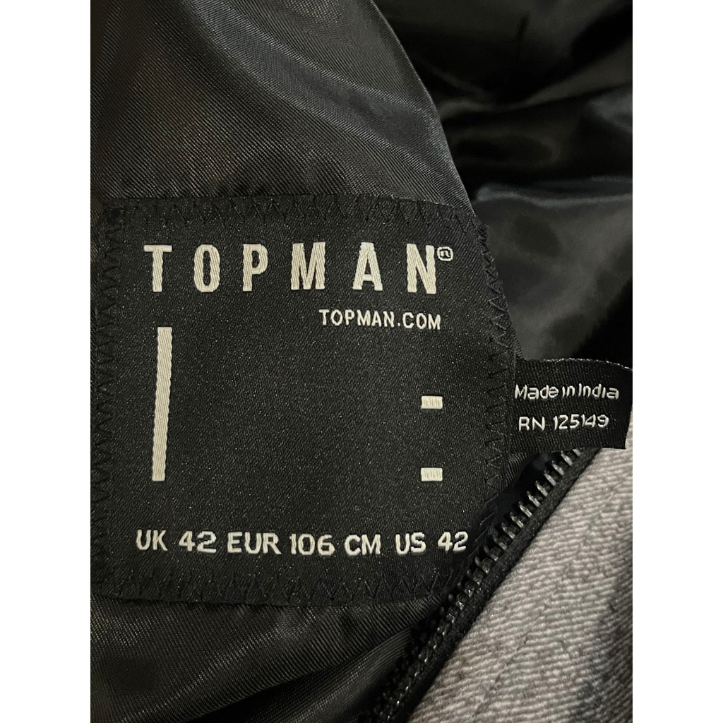 TOPMAN Sporty Gray Flight Bomber Jacket Size 42 Casual Streetwear Lightweight
