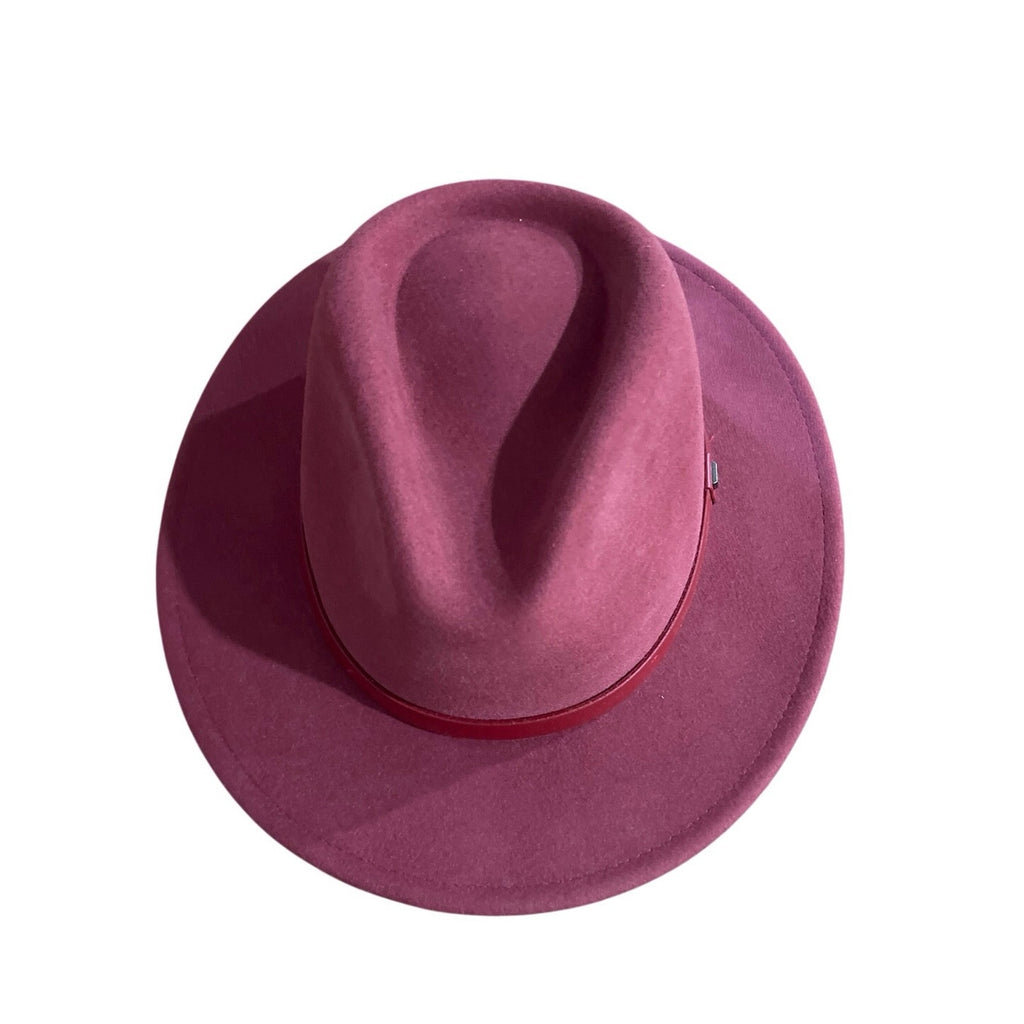 Brixton Messer Fedora Unisex Felted Wool Faux Leather Band SZ M NWT Cowboy