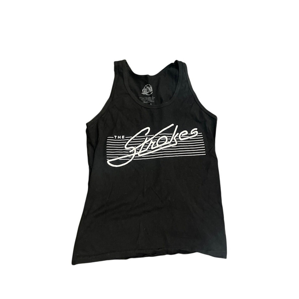 The Strokes Logo Sleeveless Tank Top SZ S Indie Rock Band Music Band