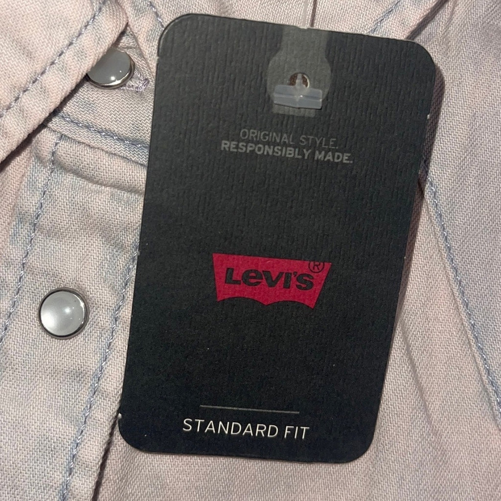 Levi's Denim Western Shirt Button Up Long Sleeve Denim Size Large NWT Cowgirl