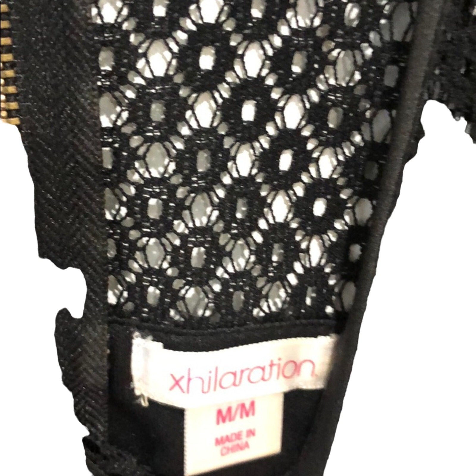 Xhilaration Women's Mini Dress Sleeveless Lace front and back zip Size M