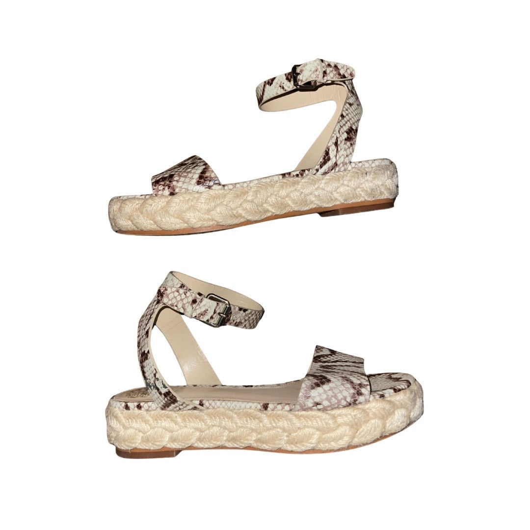 Vince Camuto Snake Print Defina Platform Sandals Open toe Espadrilles size 8.5
