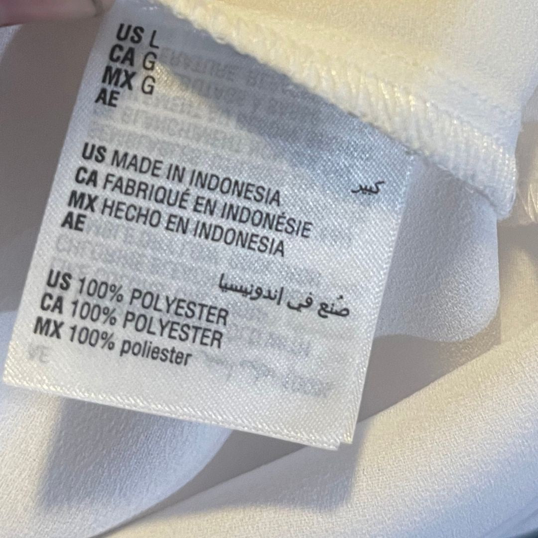 Alfani White Faux Wrap Blouse Flutter Sleeves Size Large Career Office Preppy