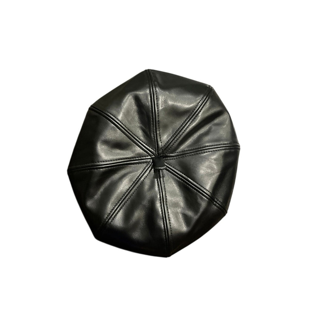 Windsor Pleather Faux Leather Beret Hat French Chic Artistic NWT
