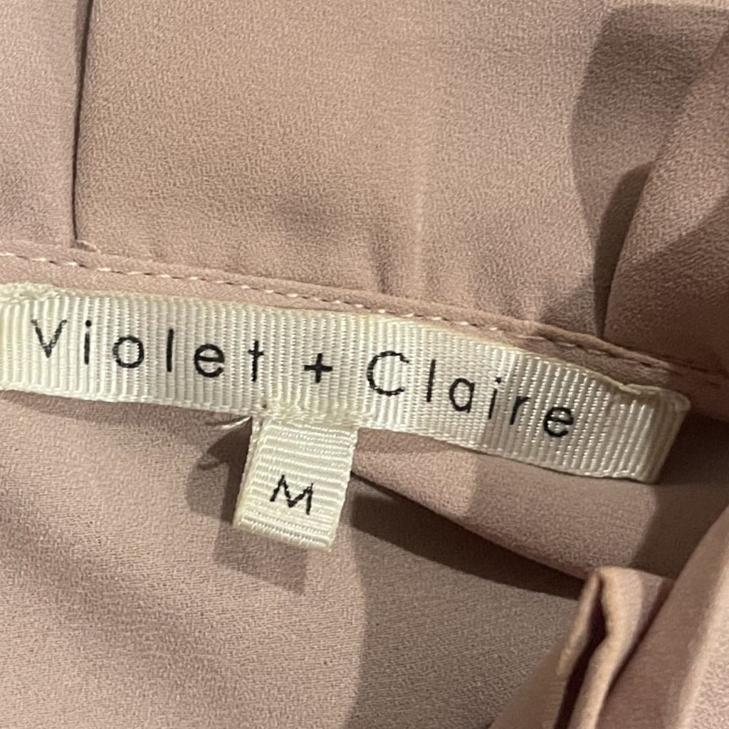 Violet & Claire Mock Neck Long Sleeve Blouse Pleated Ruffled Detailing Career