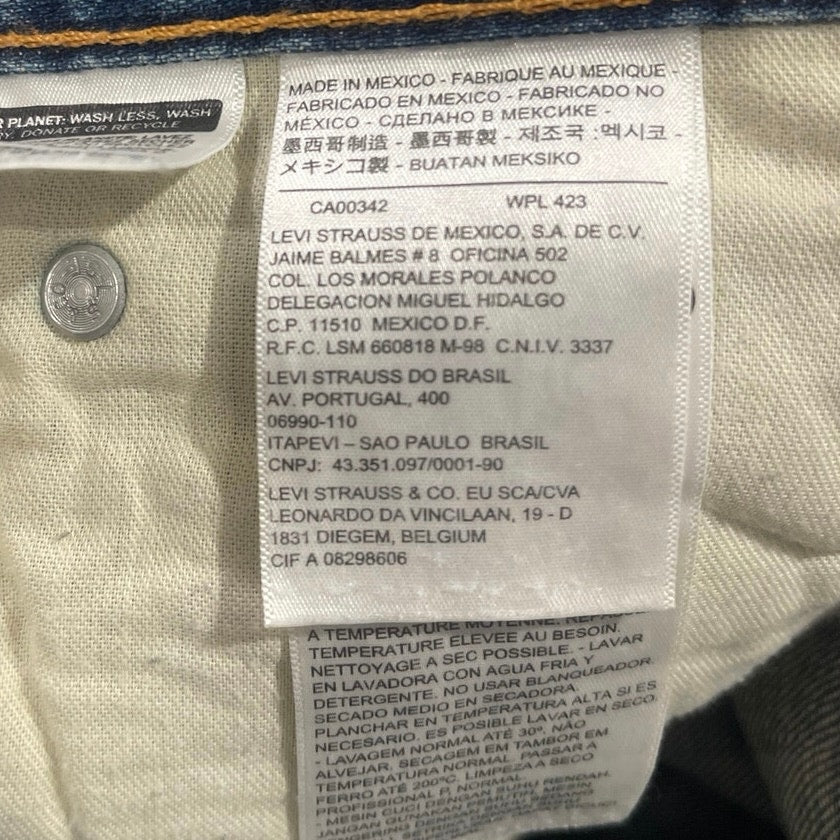Levi's 522 Medium Wash Distressed Rip Denim Jeans SZ 38x30 Streetwear