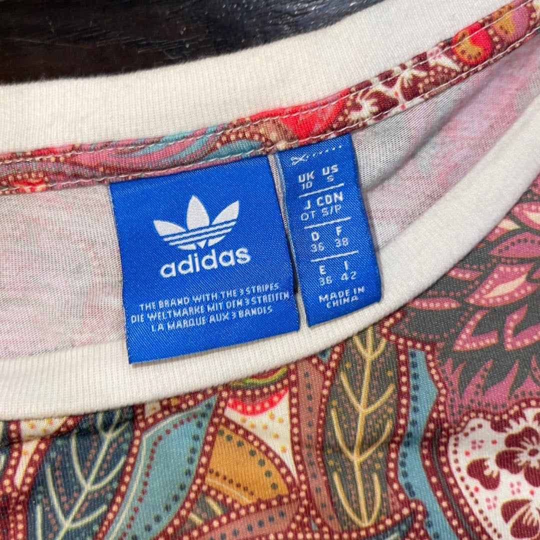 Adidas Farm FUGIPRABALI Floral Boyfriend Shirt Size Small Trefoil Logo Sports