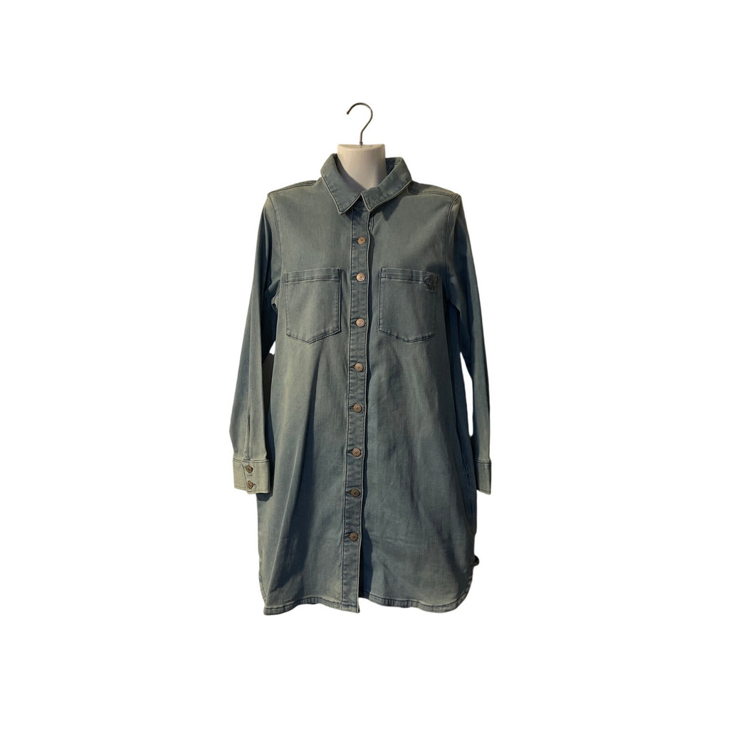 Calvin Klein Jeans Denim Long Sleeve Button Shirt Dress SZ M NWT Western Cowgirl