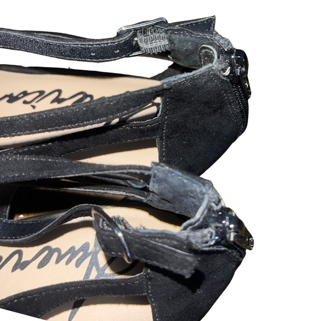 American Rag Amiley Cut Out Wedges Closed Toe Ankle Strap Size 8.5 Faux Suede