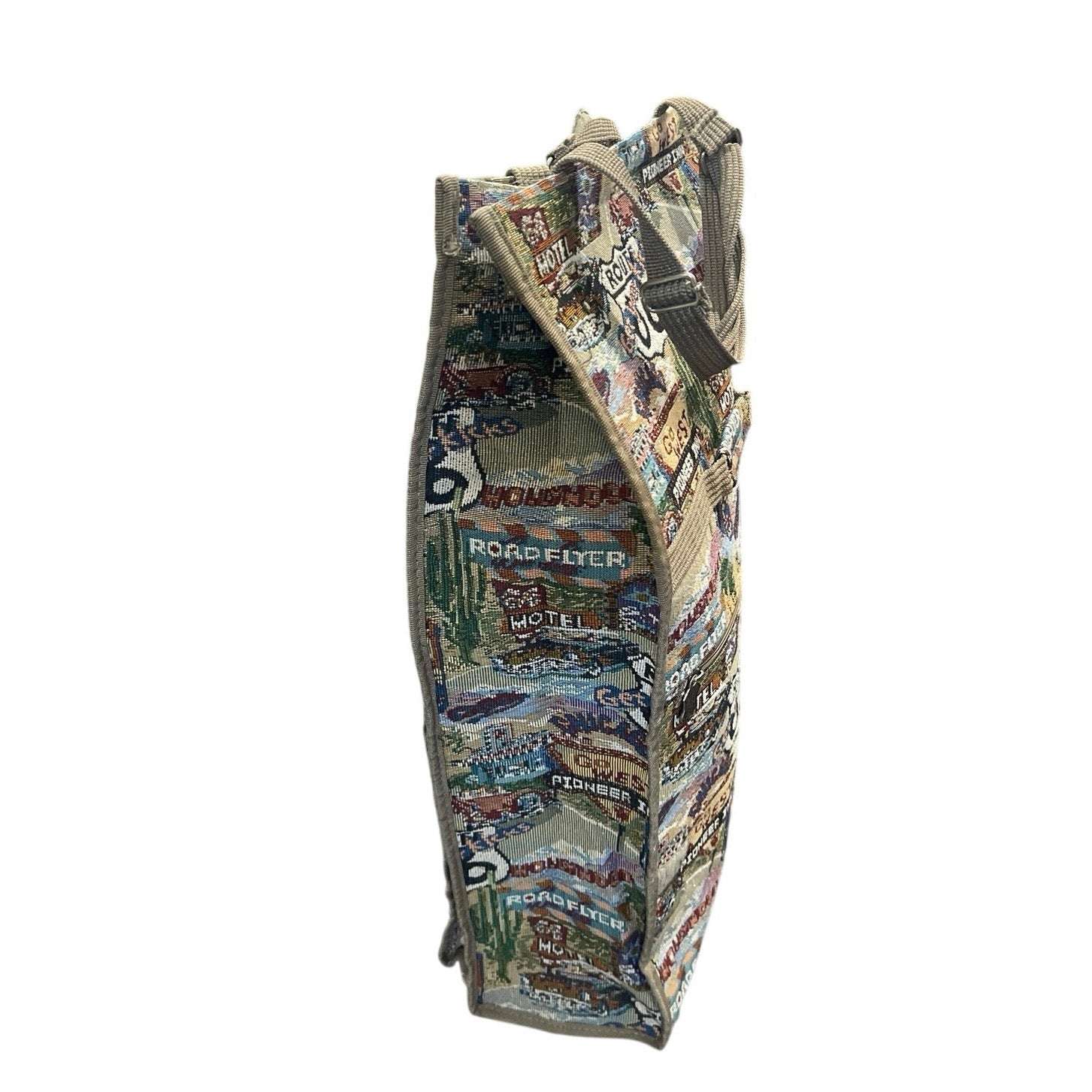 Jade Route 66 American Collapsing Rolling Tapestry Tote Travel Luggage Bag Retro