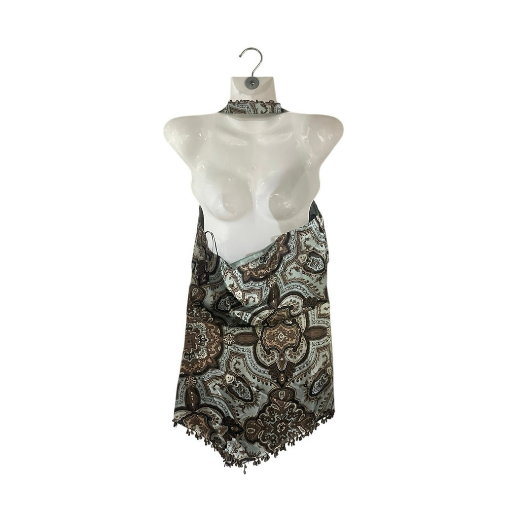 Vintage Laundry by Shelli Segal Silk Halter Top SZ M Y2K Whimsigoth Bohemian 90s
