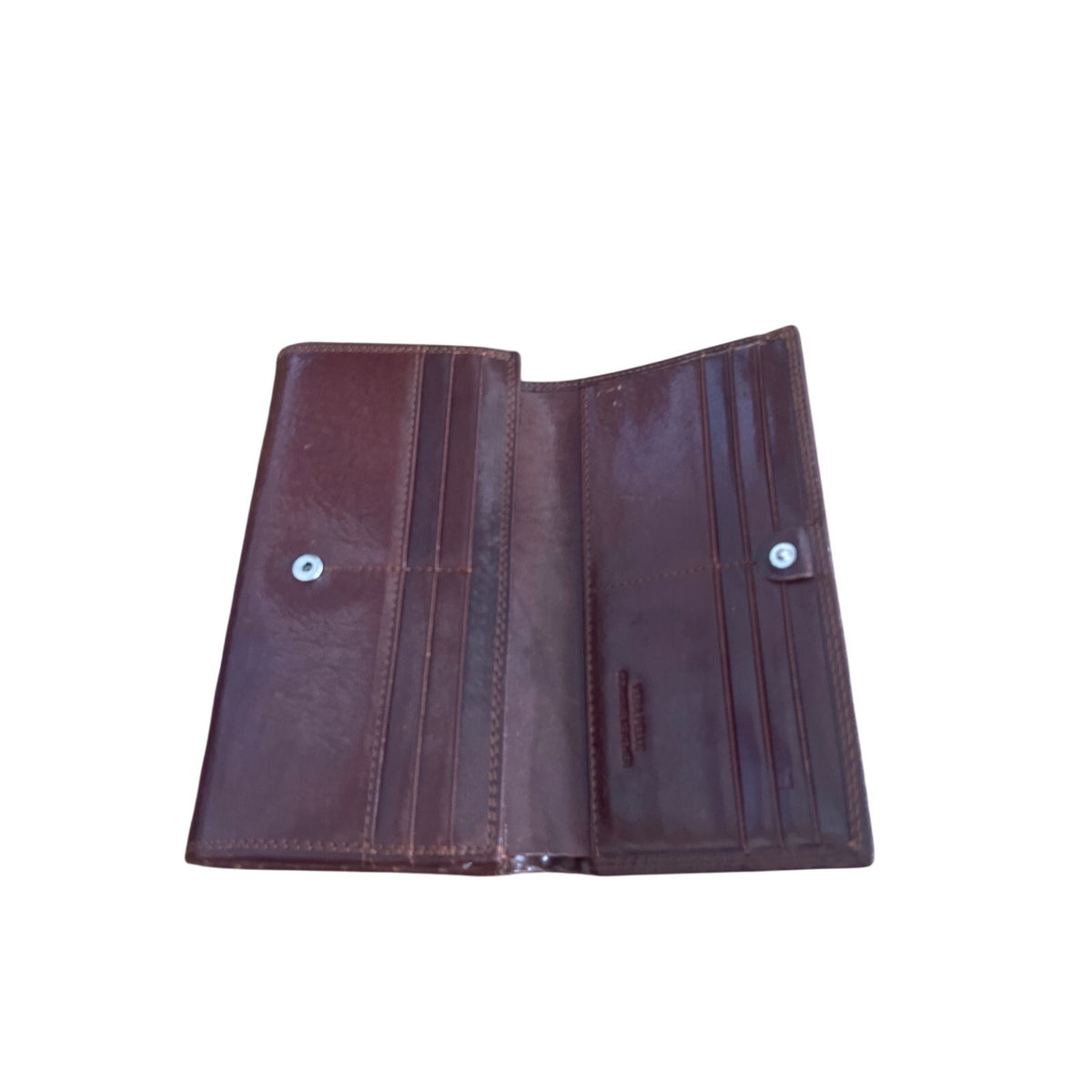 Italian Leather Genuine Leather Brown Bi Fold Wallet Clutch Classic Chic