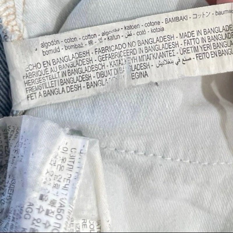 Zara Light Wash Straight Leg Denim Jeans Size 6 Side Split Hems 90s VTG Inspired