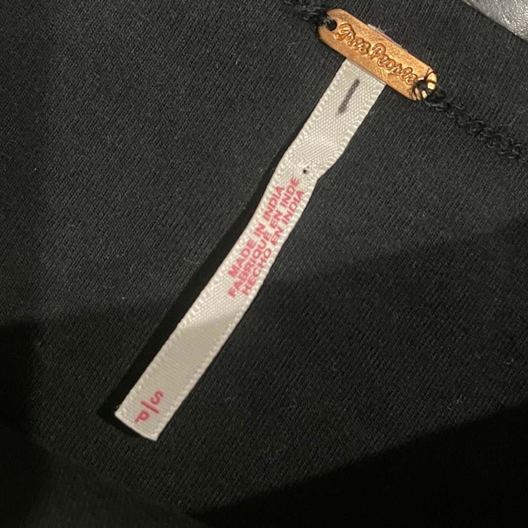 Free People Cooler in Capri Set Off the Shoulder Top Black Elastic Skirt Small