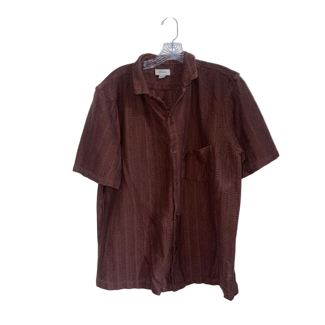 Cotton On Short Sleeve Shirt Lot of 2 Beige Brown XXL Button up Boxy Fit