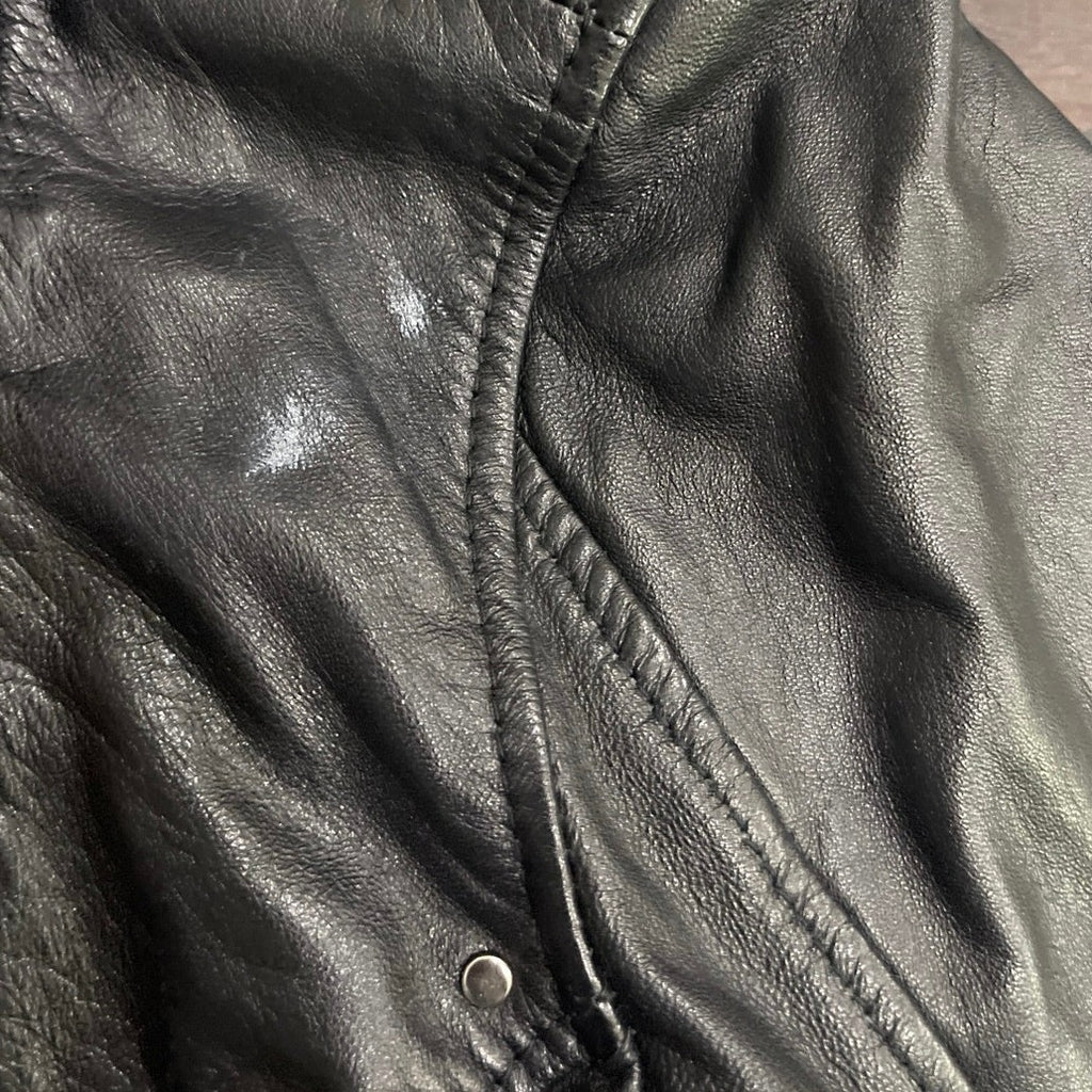 ZARA Trafaluc Outerwear Classic Black Leather Cropped Moto Biker Jacket SZ M