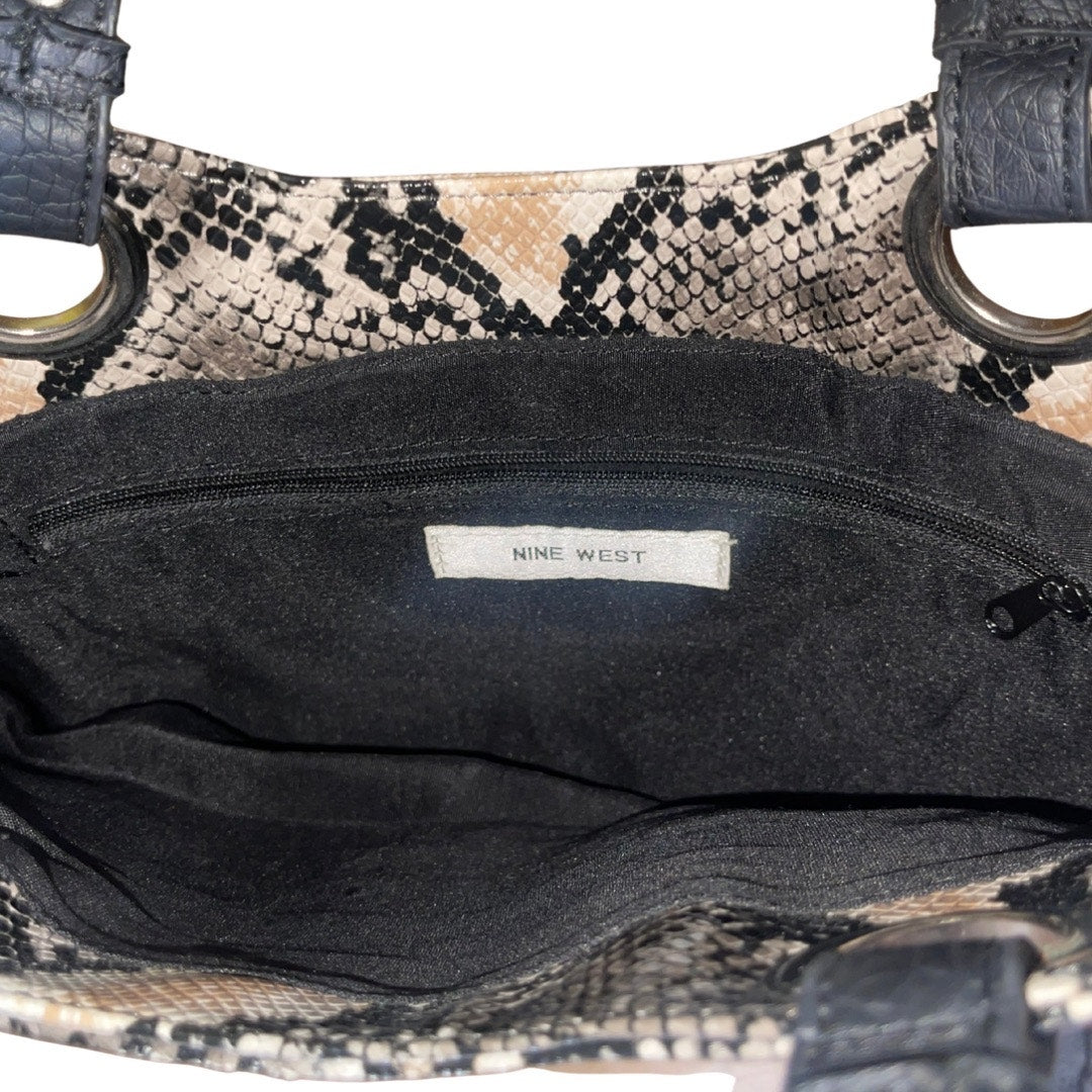 Nine West Snake Print Shoulder Handbag Purse Chic 90s Y2K