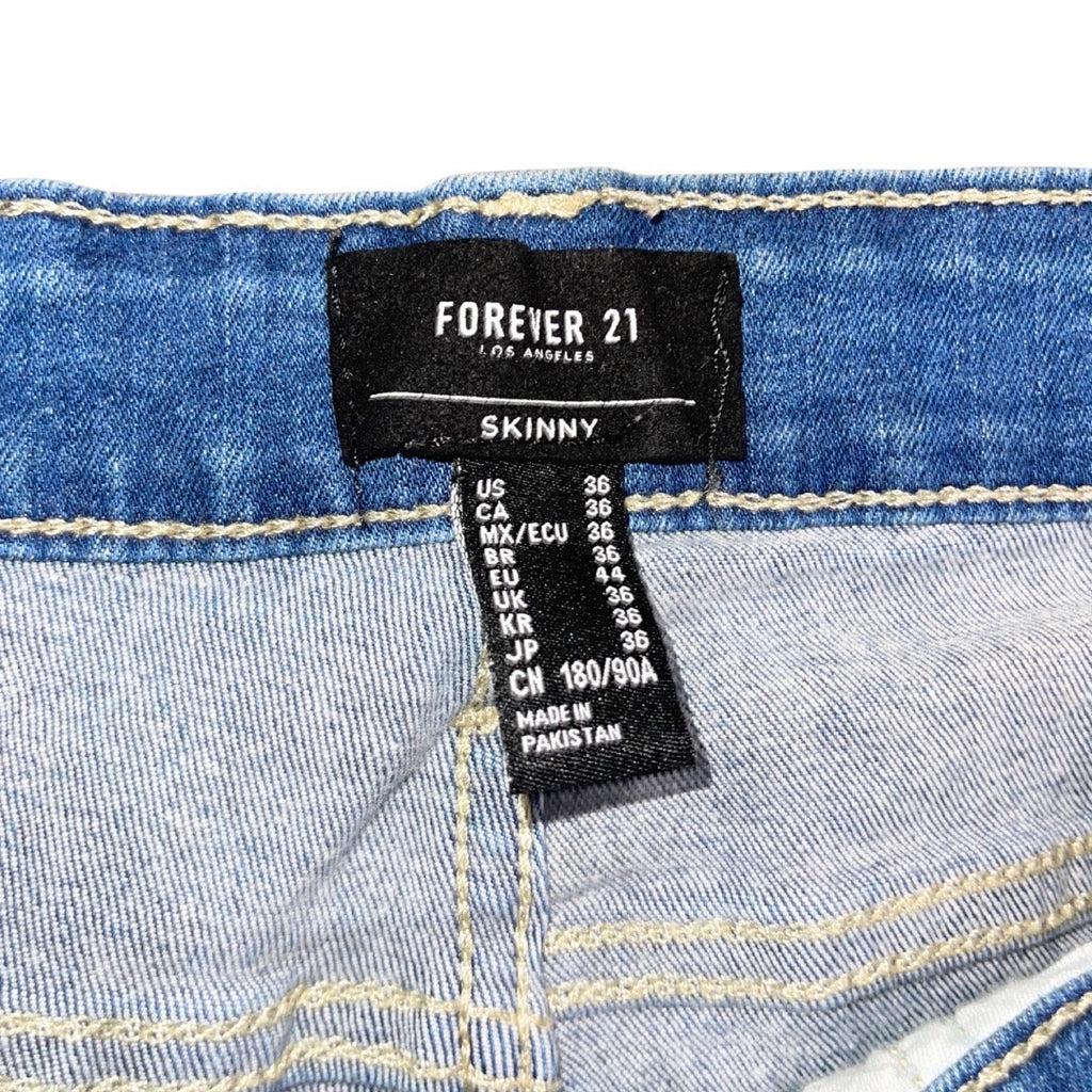 Forever 21 Men's Skinny Jeans Denim Pants Size 36 Distressed Moto Inspired