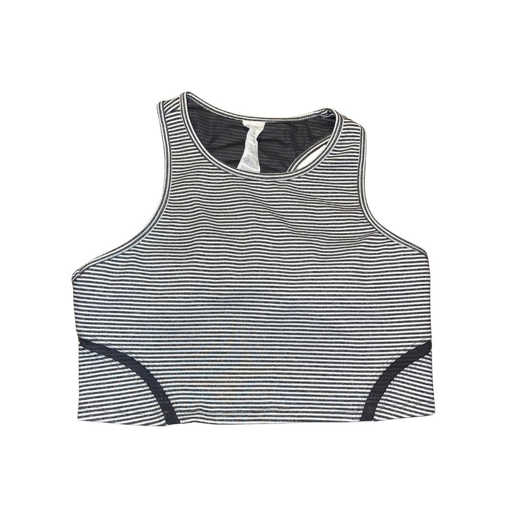 Calvin Klein Performance Striped Sports Bra Top Tank Size Medium Crop Athletic