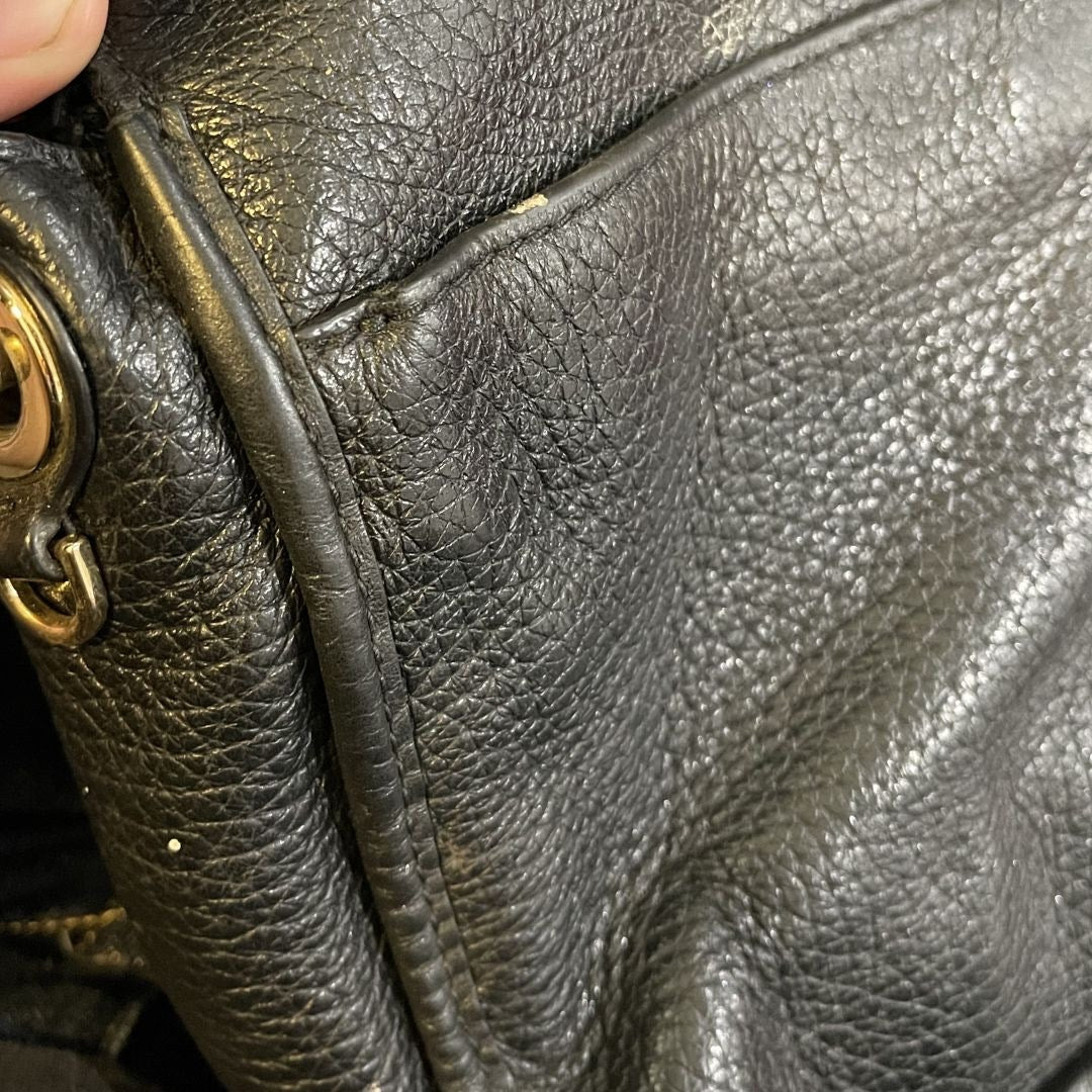 Michael Kors Cooper Medium Pebbled Leather Messenger Bag School Satchel Chic VTG
