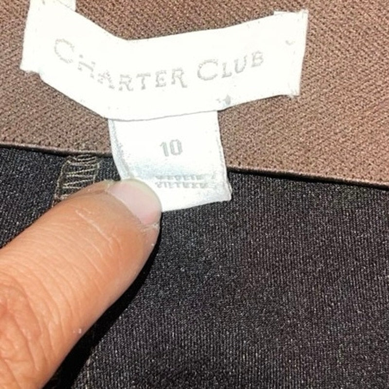 Charter Club Faux Suede Pull On Pants Brown Size 10 Casual Career Trousers