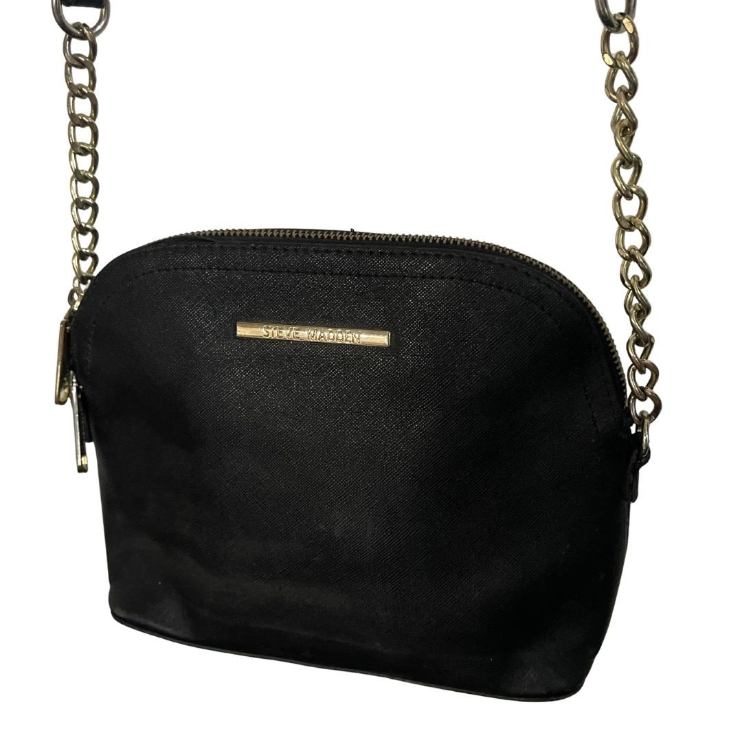 Steve Madden Black Crossbody Bag Dome Shape Chain Strap Y2K Classy Chic
