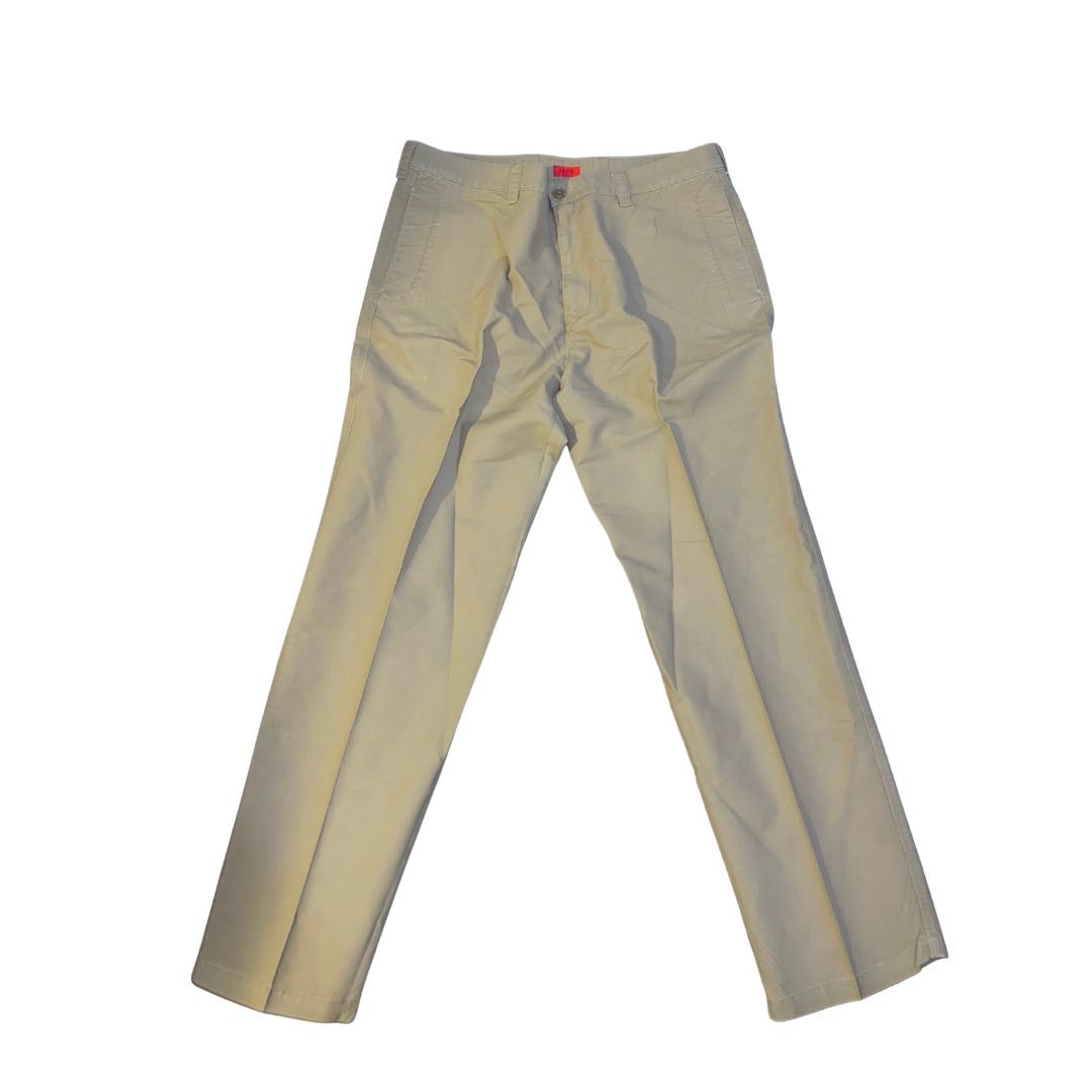 IZOD Men Chino Pants Khaki 100% Cotton Straight Leg Trouser Classic Career 38x32